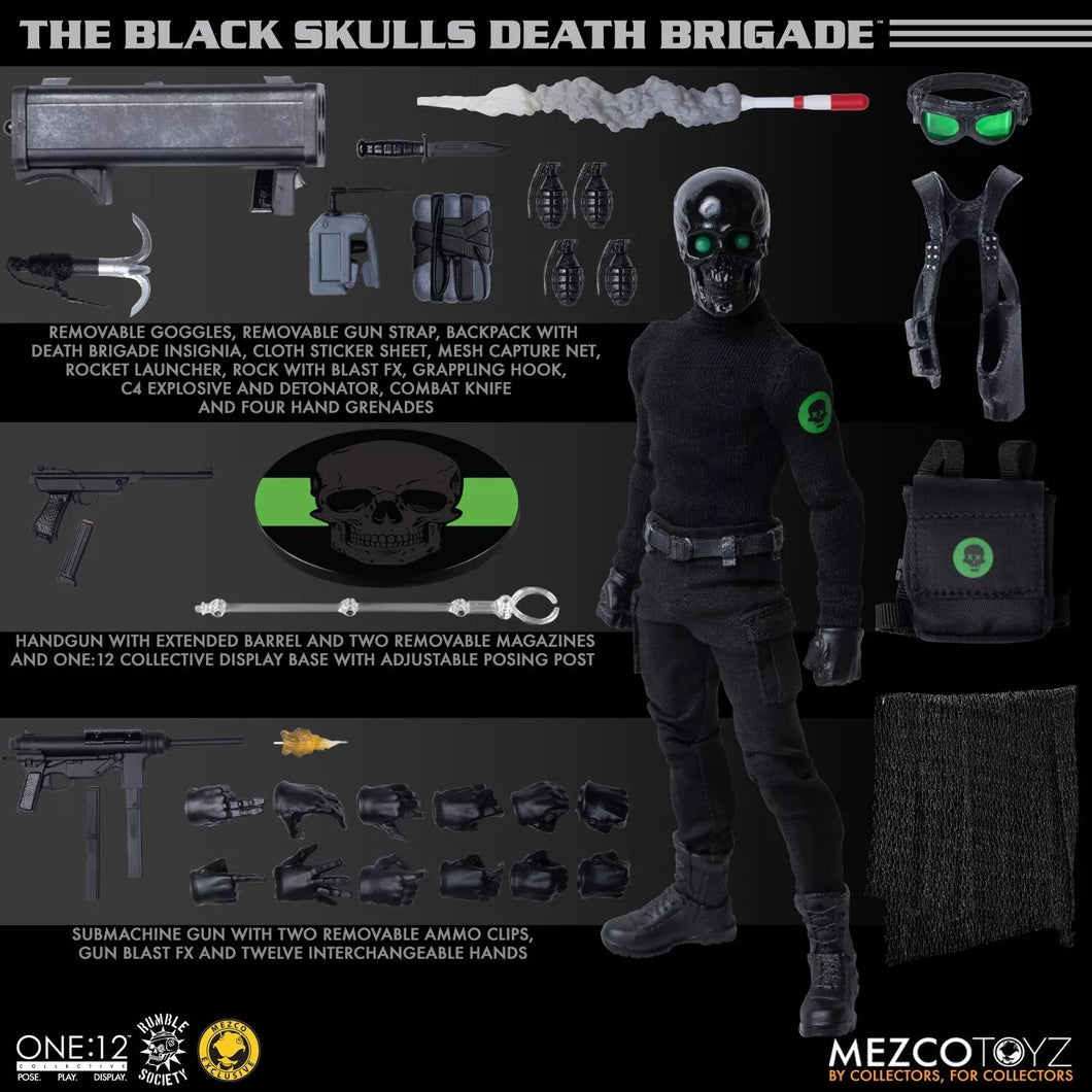 Black Skulls Death Brigade Exclusive Mezco MDX Rumble Society Figure One:12 MISB